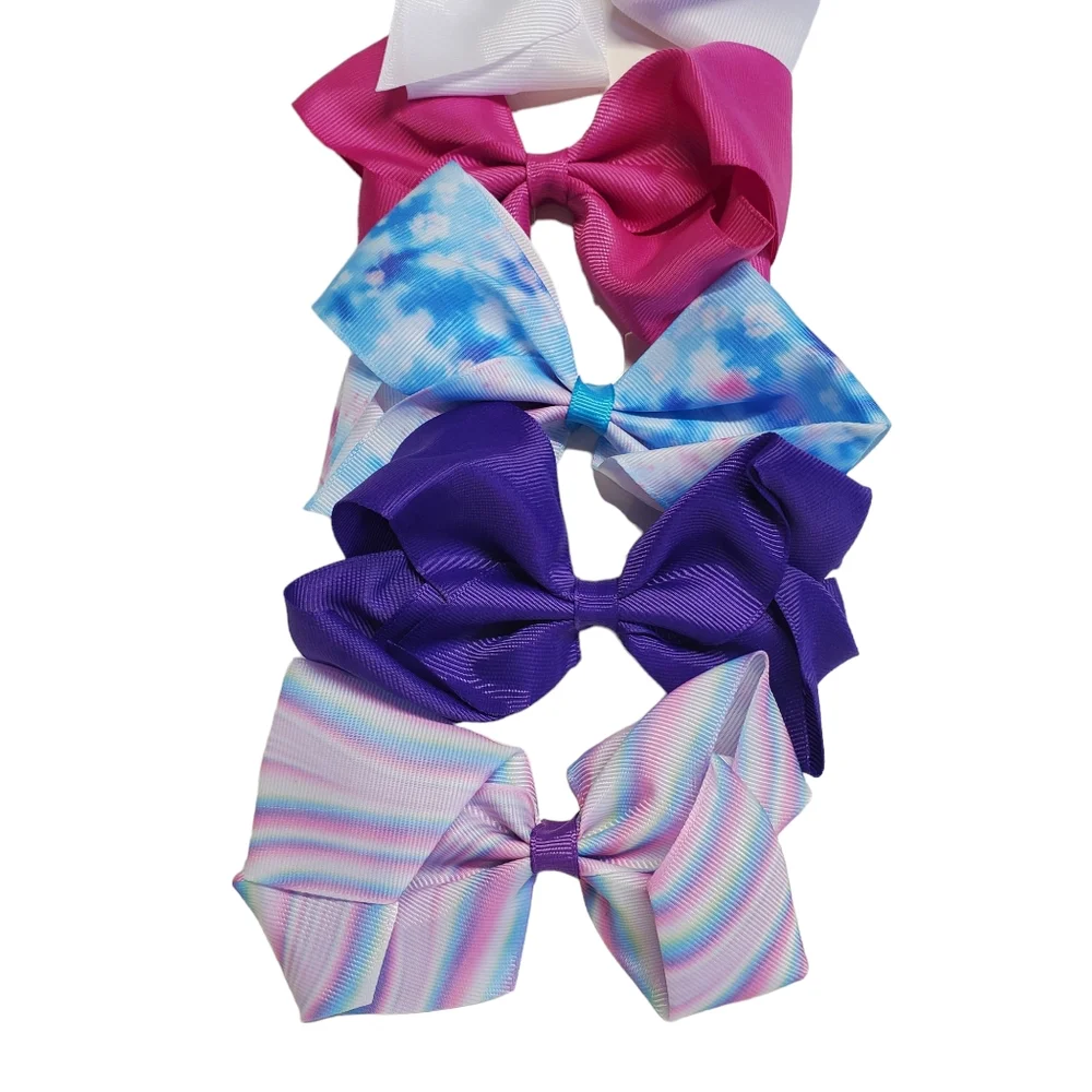 NWOT Girls Bundle Girls' Cap Tye Dye Heart & Hair Bows 5 Pack
